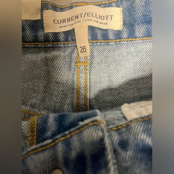 Current Elliot The Boyfriend Original Fit Distressed Straight Leg Jeans NWT 26 - Picture 3 of 5